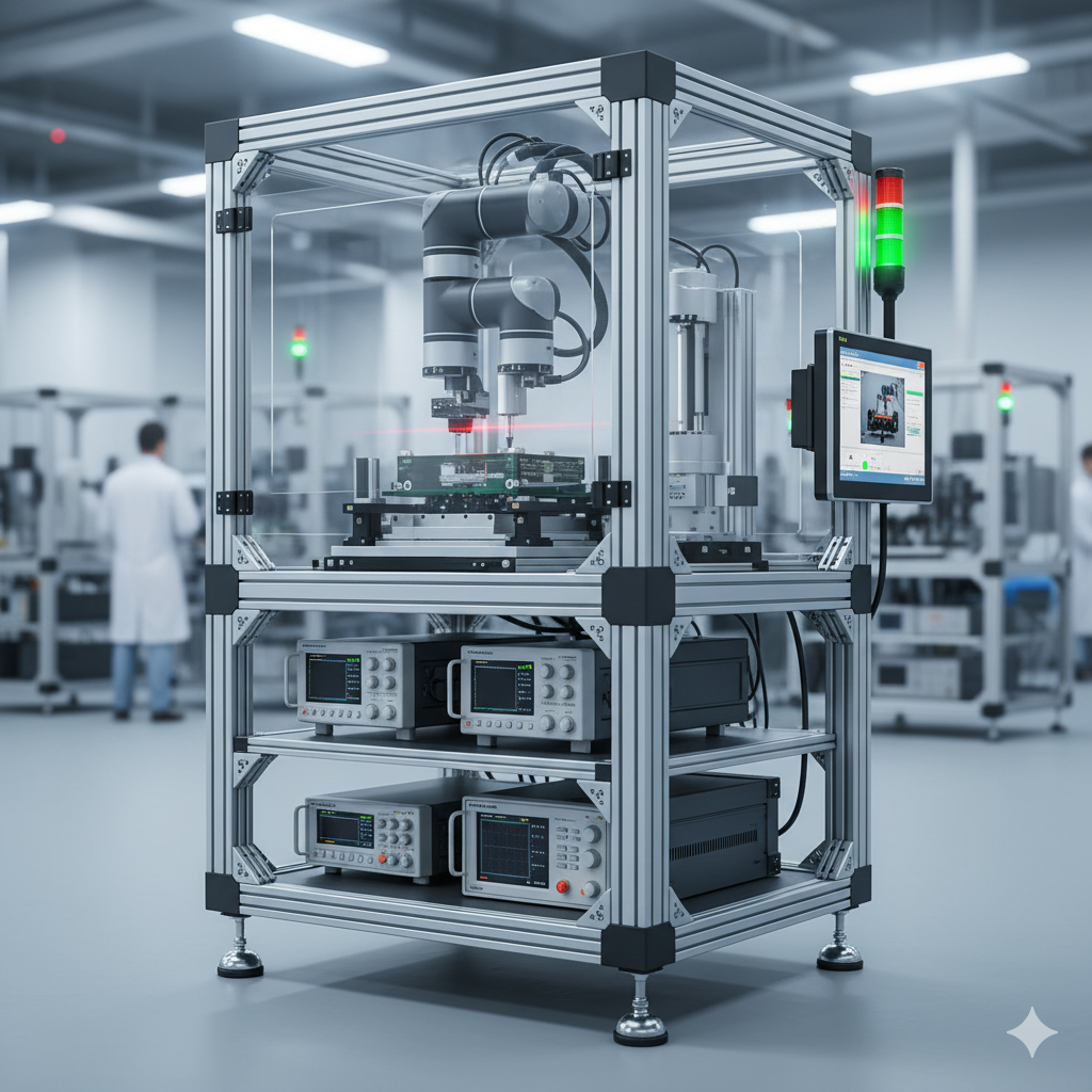Robotic welding and assembly automation cell with industrial robot